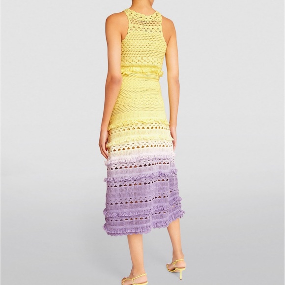 Maje Crochet Yellow Purple Dress — No Tags & Seam Rip - Picture 6 of 13